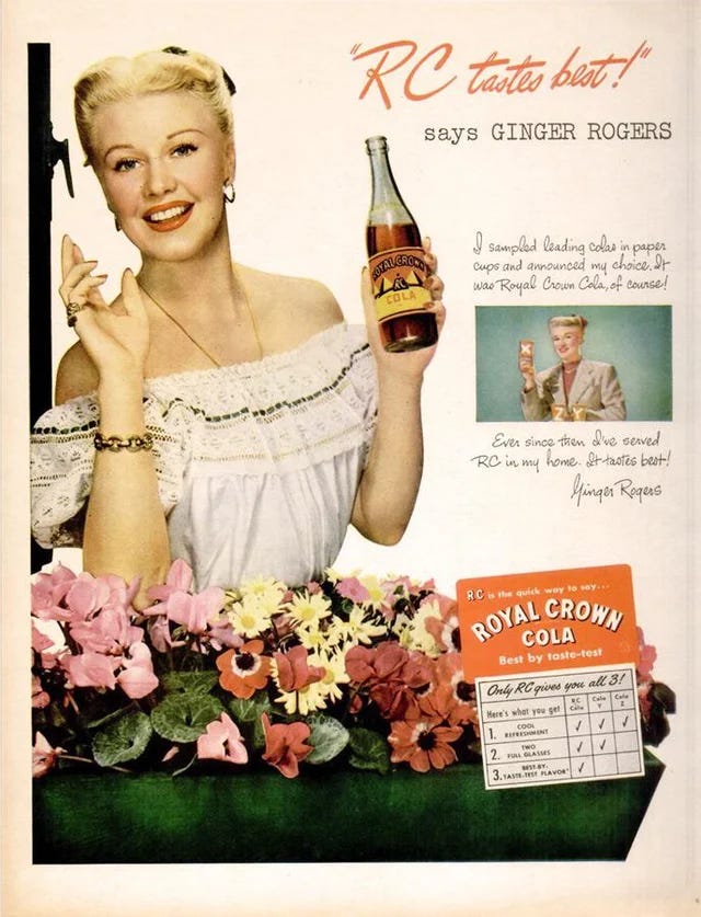 Ginger Rogers cola ad