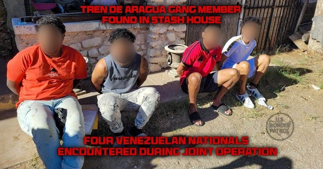 One of these four Venezuelans apprehended during an El Paso stash house raid on May 6, 2025, was found to be a Tren de Aragua gang member. One of these four Venezuelans apprehended during an El Paso stash house raid on May 6, 2025, was found to be a Tren de Aragua gang member.