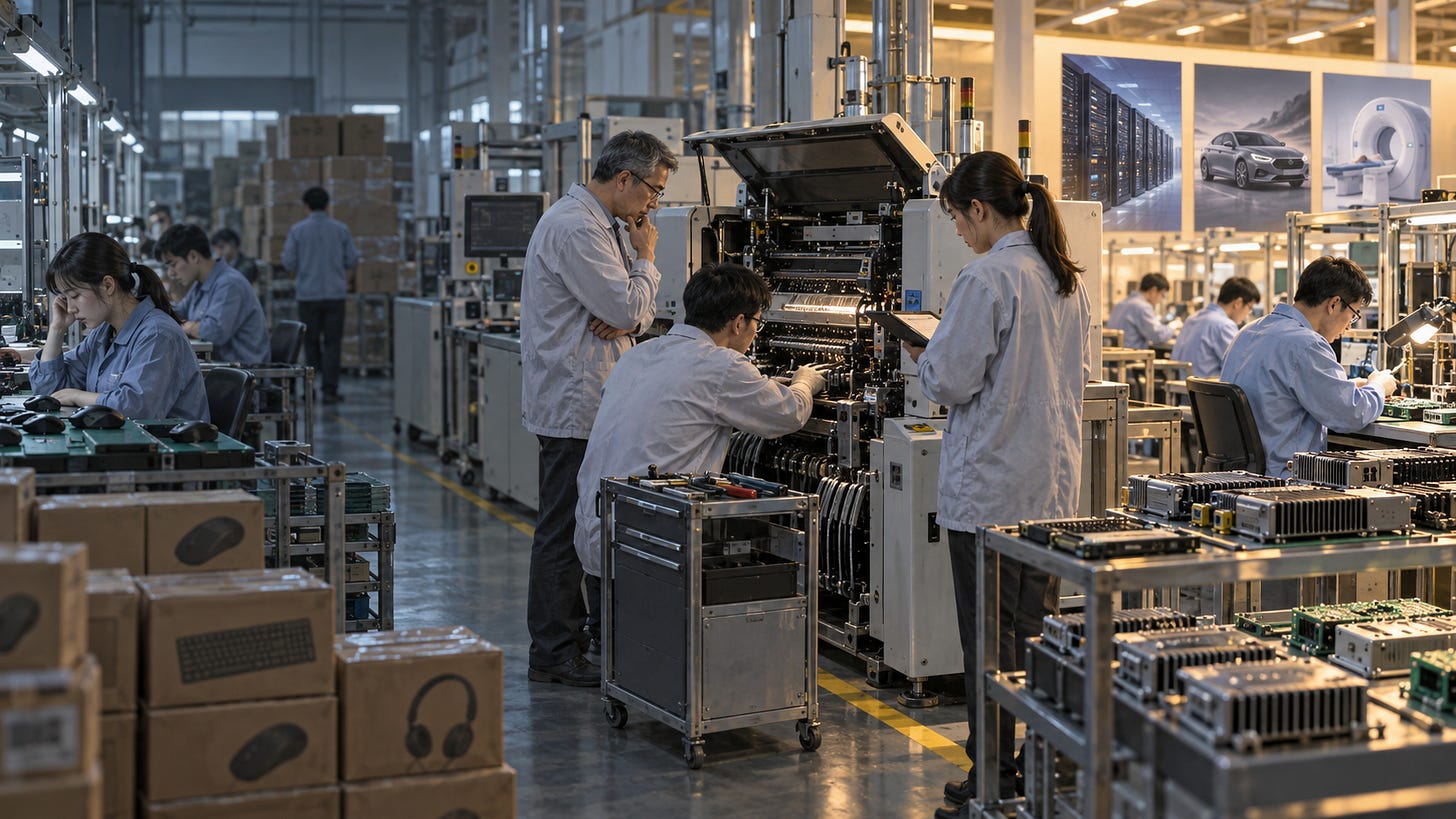 舊產品退潮後,工程團隊重新調整生產設備 舊產品退潮後,工程團隊重新調整生產設備