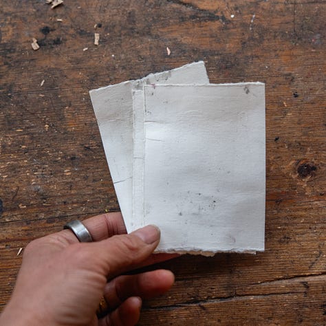 Materials and Tools for Tetrapak Printing Awl, Scissors, Felt, Blotter, Paper, Water