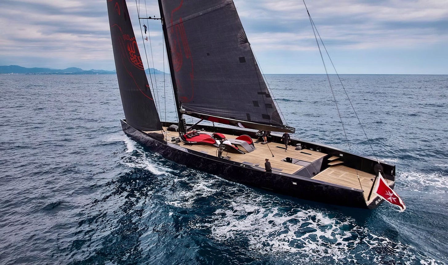 40m Wally sailing yacht Black Sails for sale