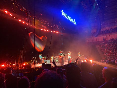 Musicians on stage in different venues