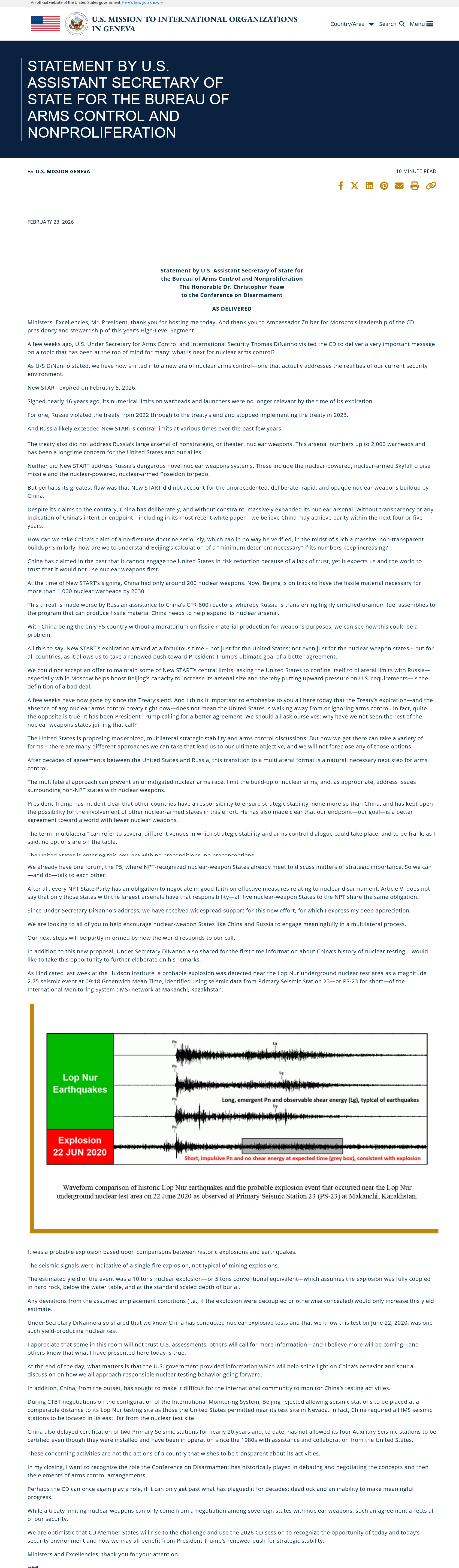 Lop Evidence U.S. Declassifies Seismic Evidence Confirming Lop Nur Nuclear Explosion ...