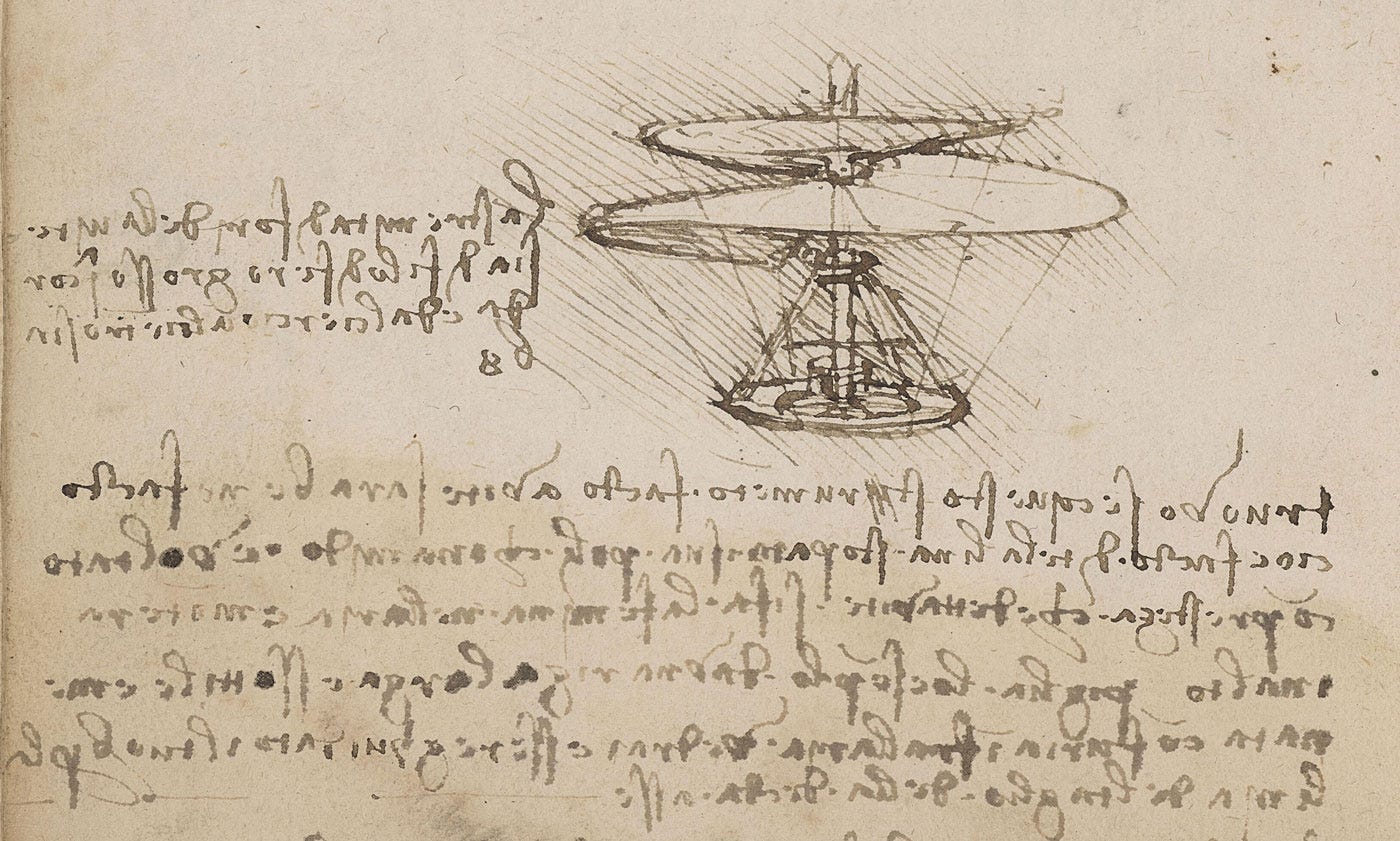 Wondering at Leonardo da Vinci's drawings