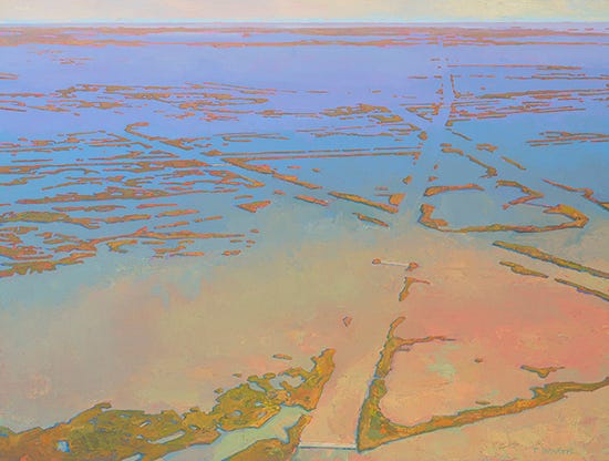 Palimpsest 36x48 oil © Thomas Paquette.jpg oil painting of Mississippi river © Thomas Paquette