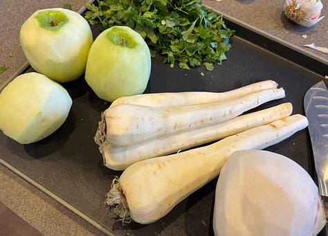 Apple. Ginger & Parsnip Soup Steps