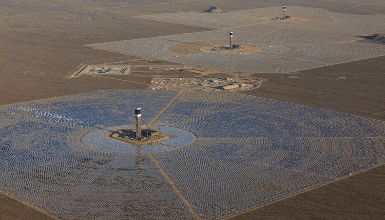 One of the largest solar-thermal power plants in the world, the Ivanpah Solar Power Facility at the California-Nevada border on Interstate 15, is expected to shut down operations in 2026 due to other sources being cheaper and financial challenges. Courtesy image One of the largest solar-thermal power plants in the world, the Ivanpah Solar Power Facility at the California-Nevada border on Interstate 15, is expected to shut down operations in 2026 due to other sources being cheaper and financial challenges. Courtesy image