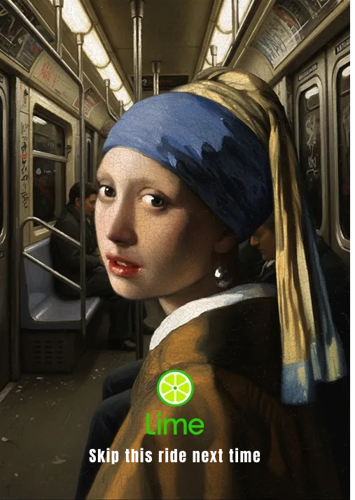 Johannes_Vermeer_(1632-1675)_-_The_Girl_With_The_Pearl_Earring on the manhatan subway NY New York