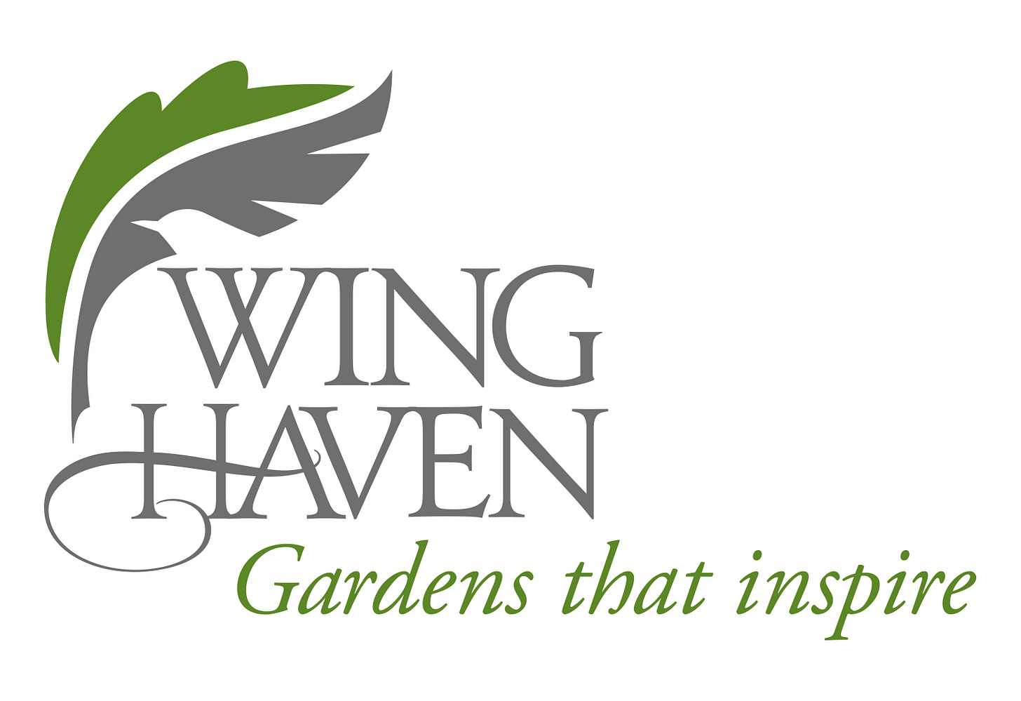 Wing Haven's Logo with tag "Gardens That Inspire"