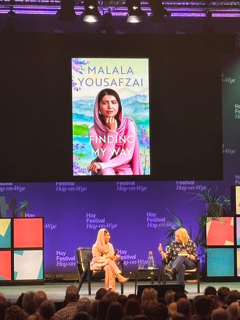 Images of authors and audience from Hay Festival