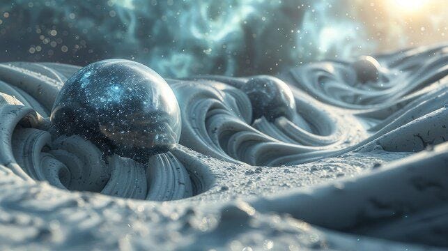 3d Tranquil Toroids Drifting in a Void, Conveying Serenity and Tranquility