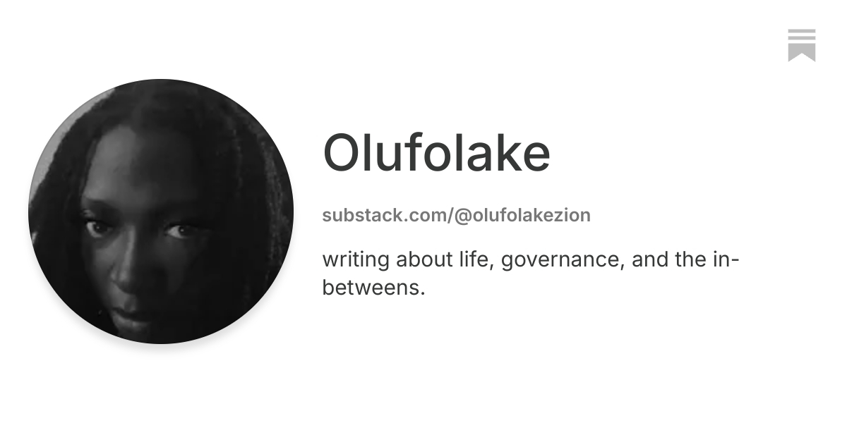 Dear World, Olufolake | Substack
