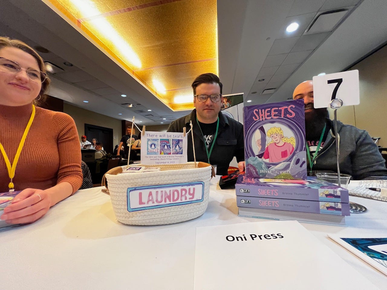 Oni Press promoting the work of Brenna Thummler at ComicsPro 2023