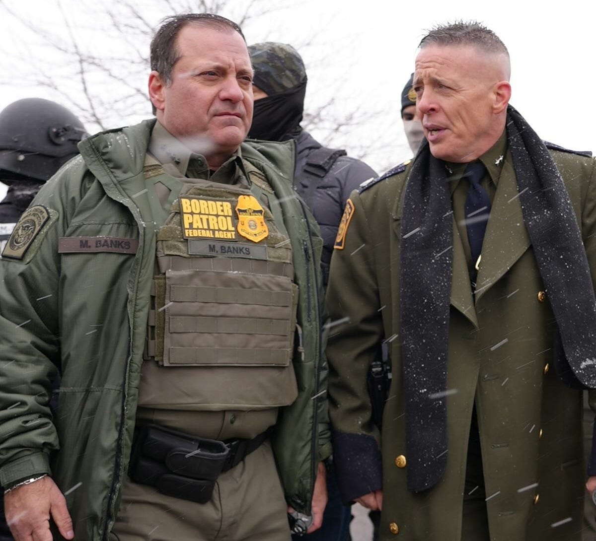 Border Patrol Chief Michael Banks and “Commander at Large” Gregory Bovino during “Operation Metro Surge” in Minneapolis.