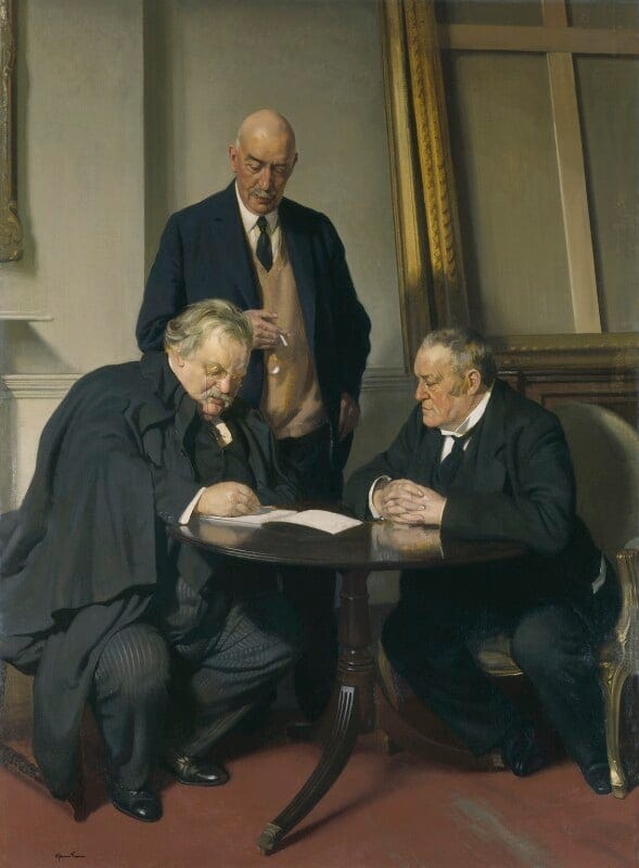 NPG 3654; Conversation piece (G.K. Chesterton; Maurice Baring; Hilaire  Belloc) - Portrait - National Portrait Gallery