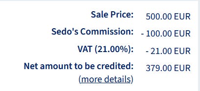 Mr. Sedo takes a piece of the pie after a successful domain sale 