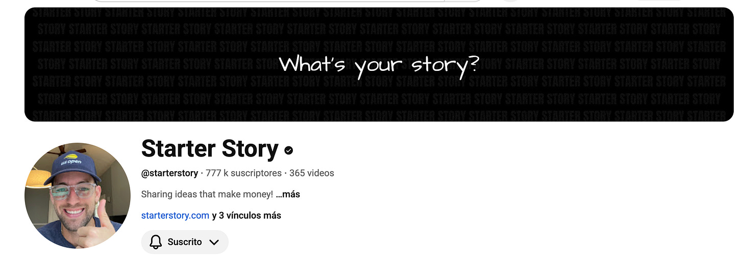Starter Story en YouTube Starter Story en YouTube
