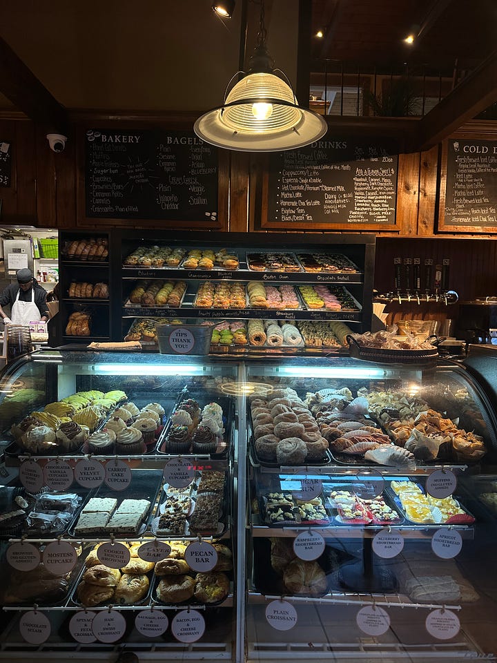 left: sunrise at Coast Guard Beach; right: breakfast at Hole In One Bakery & Coffee Shop