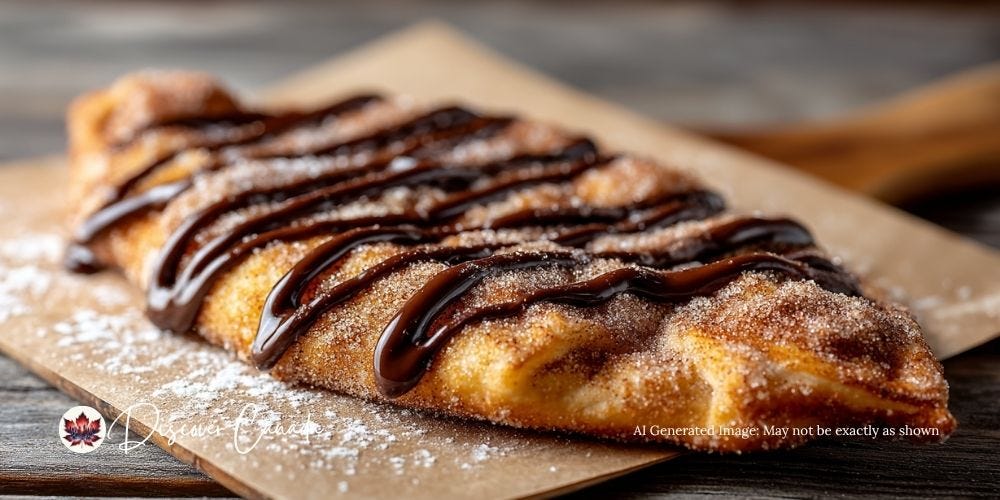 Deep-fried BeaverTails pastry topped with cinnamon sugar and drizzled with chocolate. Deep-fried BeaverTails pastry topped with cinnamon sugar and drizzled with chocolate.
