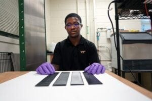 Researcher with screens