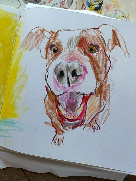 three dogs drawn by three different artists