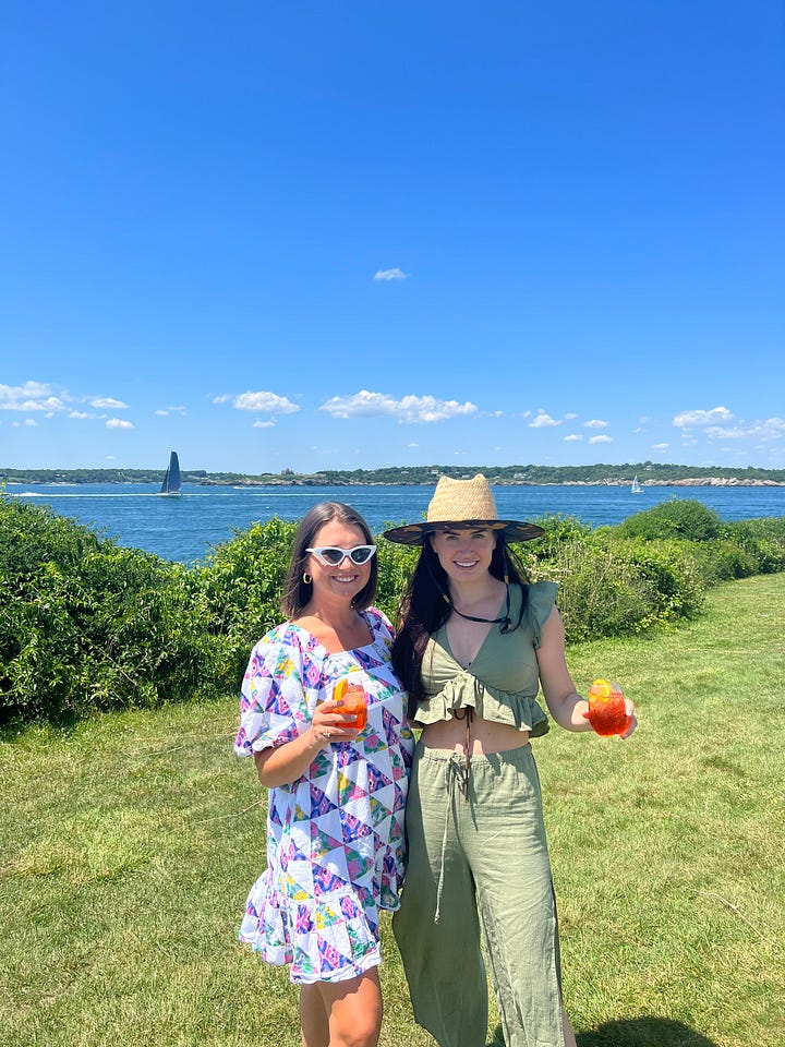 outside marble house & getting drinks with my cousin at cliff walk