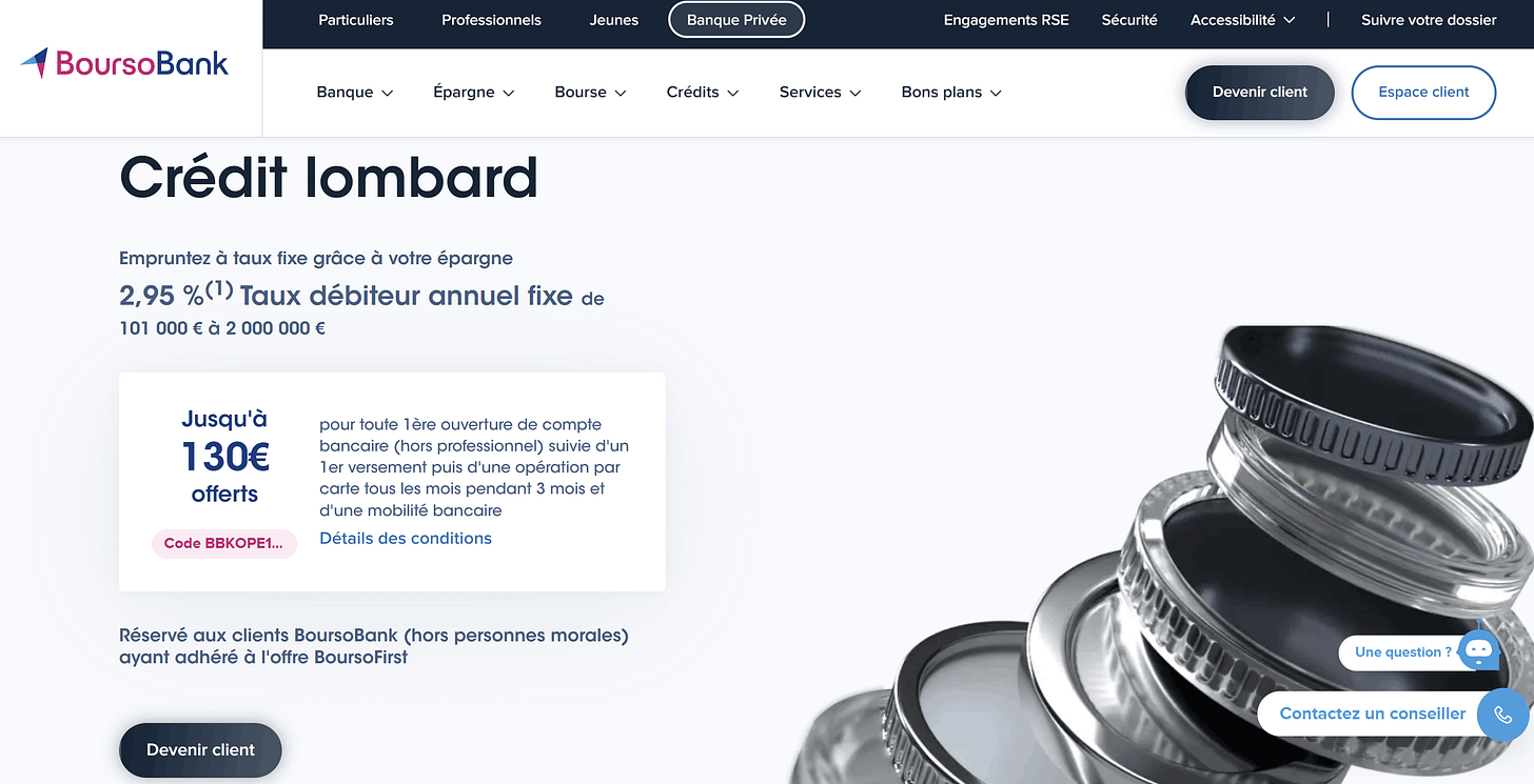 boursobank crédit lombard