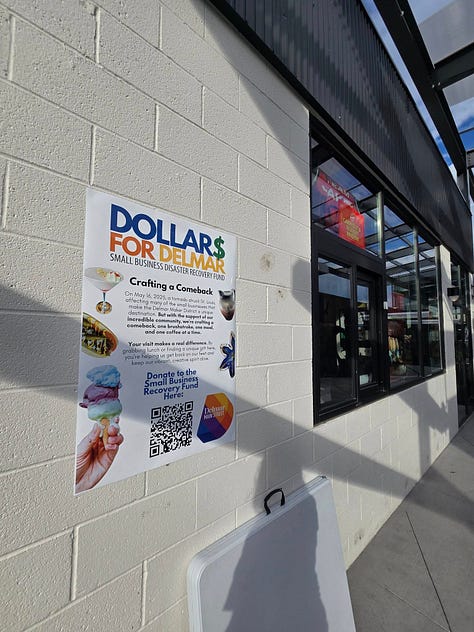 A series of pictures of Danni Eickenhorst doing community work in the Delmar area post-tornado.