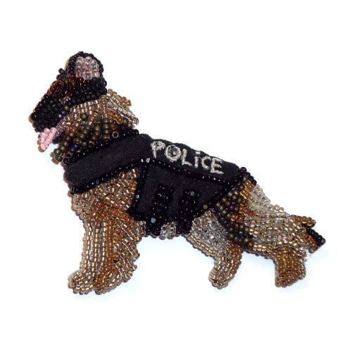 Beaded German Shepherd Police Dog Belgian Malinois pin pendant AKC dog jewelry etsy bead embroidery beadwork dog art MA Vest-a-Dog Beaded German Shepherd Police Dog Belgian Malinois pin pendant AKC dog jewelry etsy bead embroidery beadwork dog art MA Vest-a-Dog