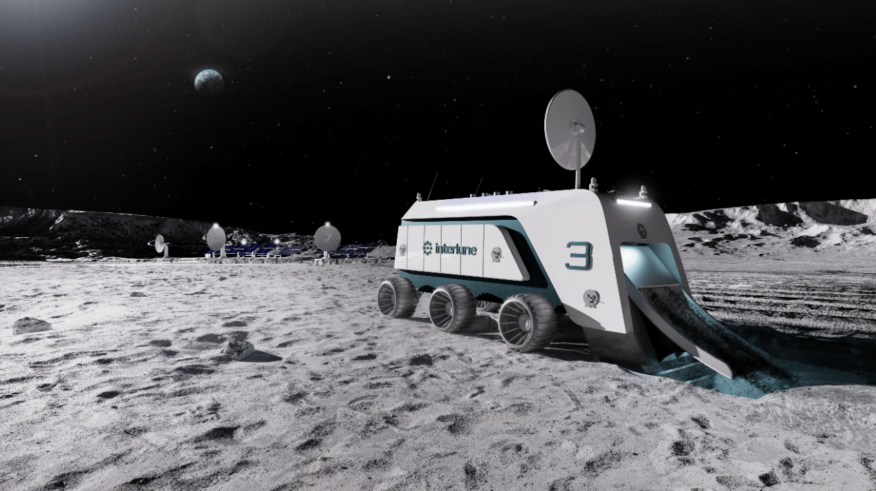 Render of the Interlune Harvester, which could be harvesting helium-3 from regolith as soon as the early 2030s