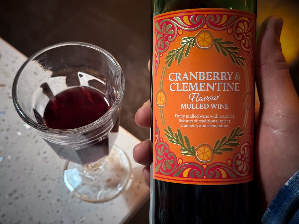 a bottle of cheap mulled wine
