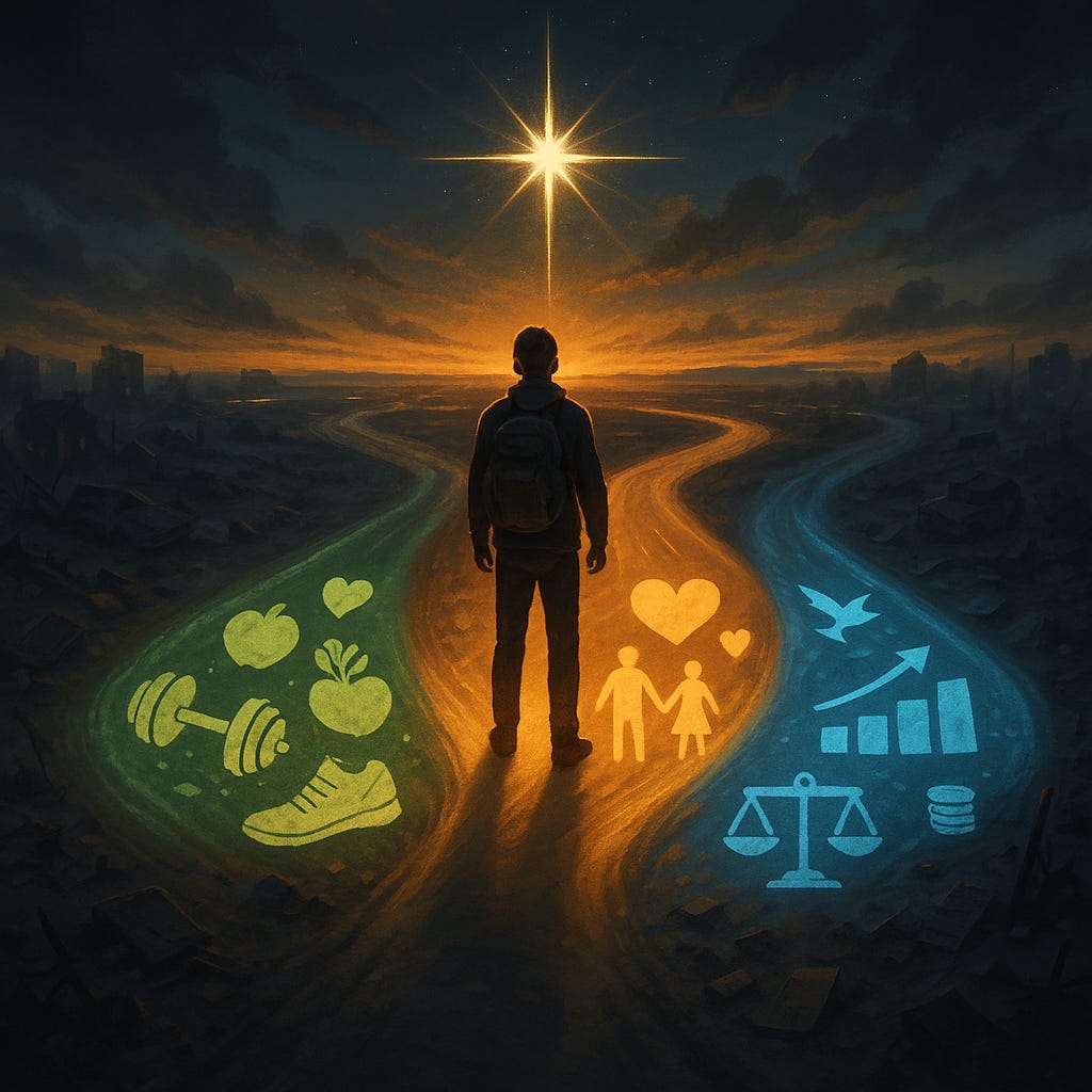 AI generated image for prompt: A person standing at a dramati...