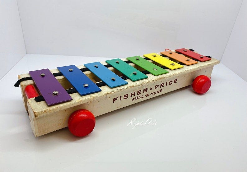 Vintage Fisher Price Pull-A-Tune Xylophone 1950s image 1