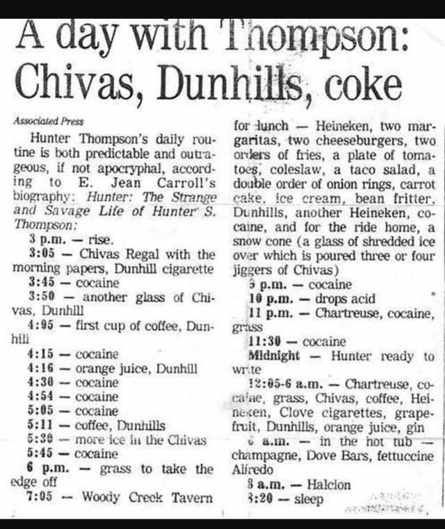 Hunter S. Thompson&#39;s daily routine was the height of dissolution | The  Independent | The Independent