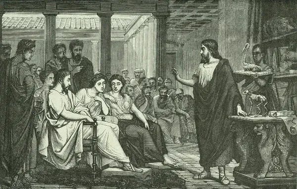  : Galen Lecturing on Anatomy, 1866 Print