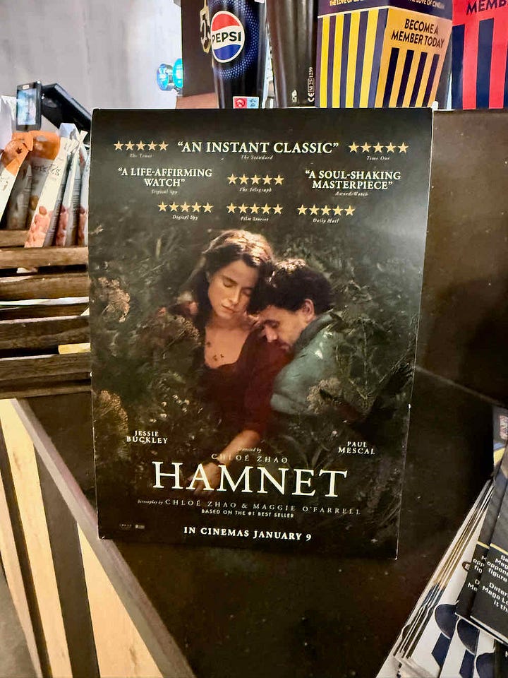 Picturehouse Central, promotional poster for Marty Supreme, Hamnet, No Other Choice