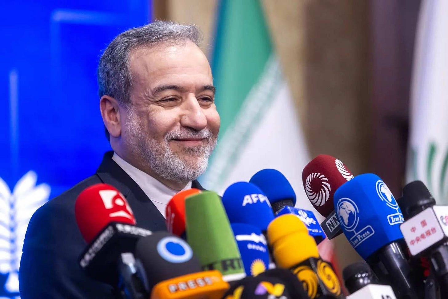 Iranian diplomat at press conference