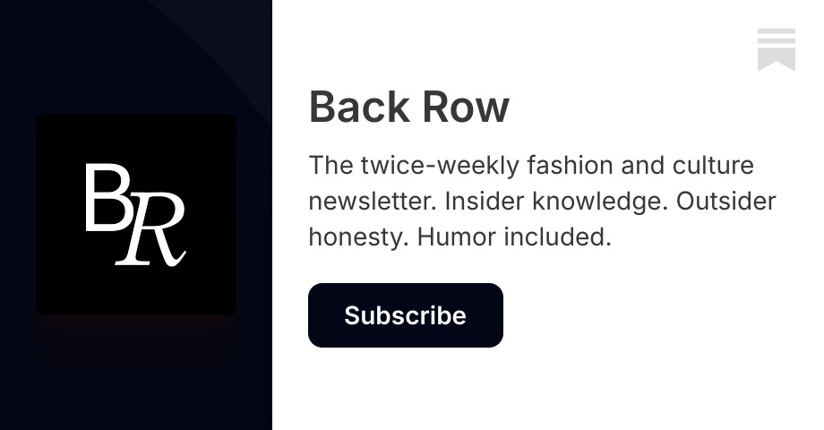 Back Row | Amy Odell | Substack