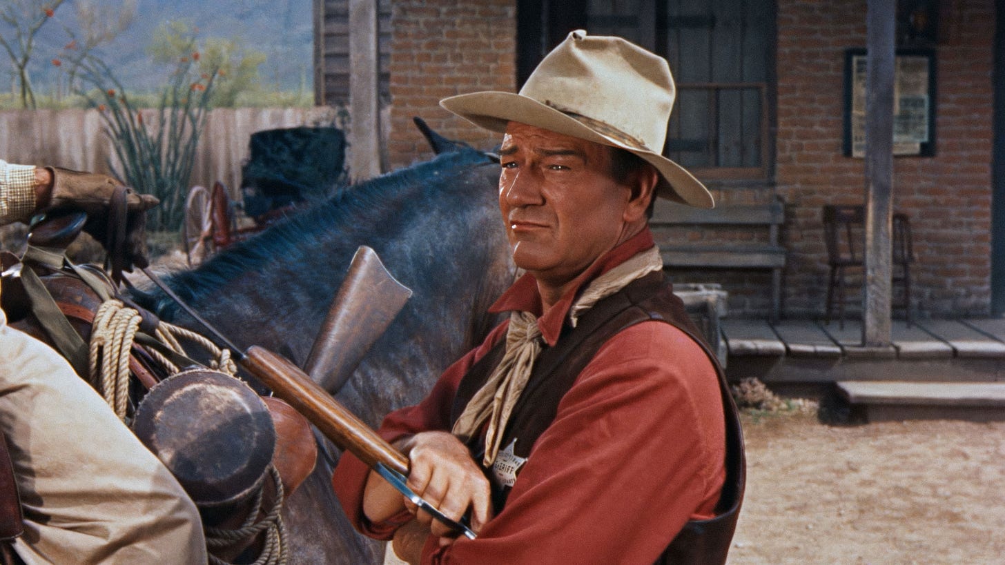 Rio Bravo | Still features John Wayne as Ranse Stoddard prepared to travel on horseback. Rio Bravo | Still features John Wayne as Ranse Stoddard prepared to travel on horseback.