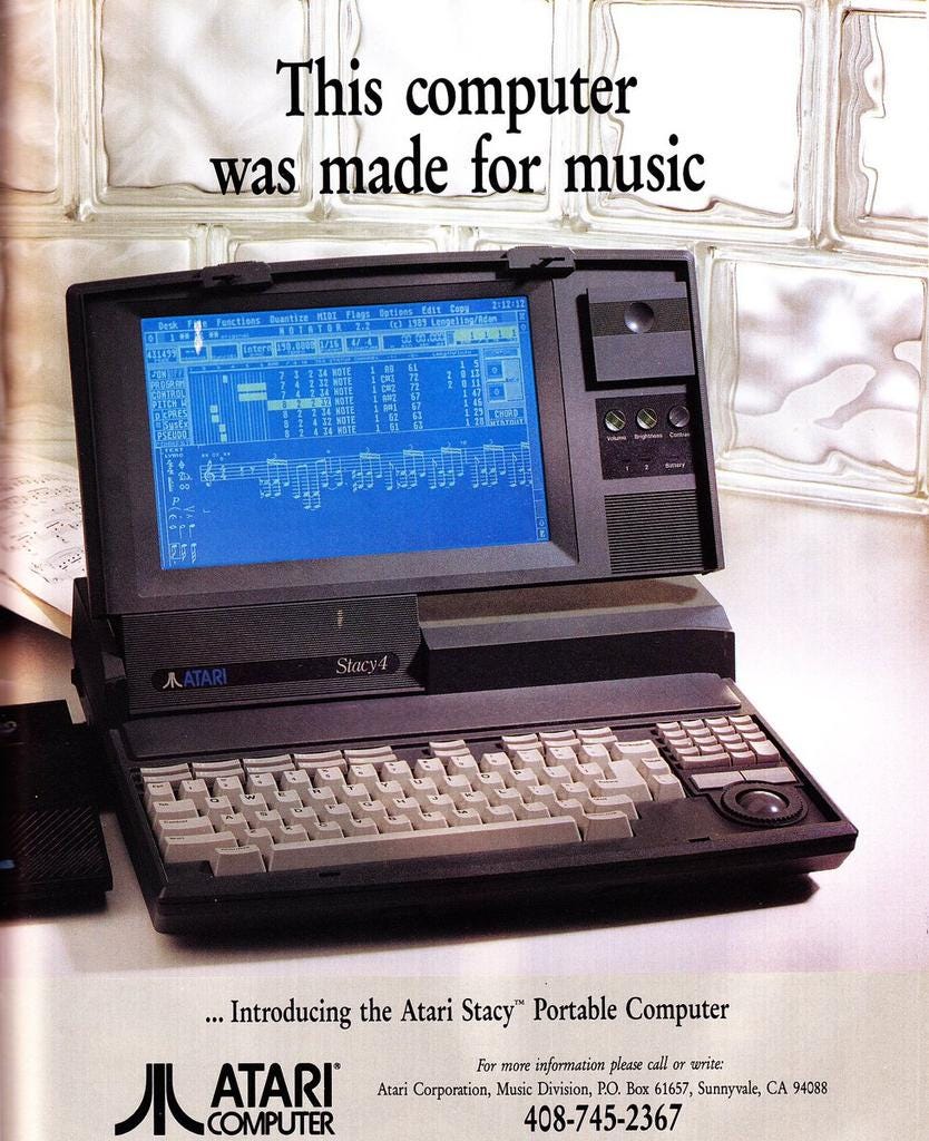 Atari Stacy awesome ad: cyberDeck