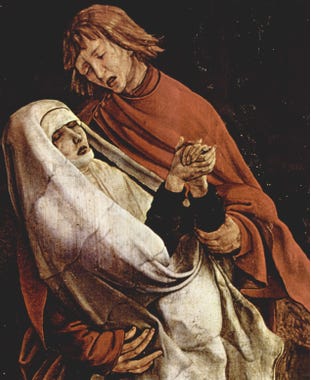 Virgin and Mary Magdalen at the foot of the Cross (detail from the ... Virgin and Mary Magdalen at the foot of the Cross (detail from the ...