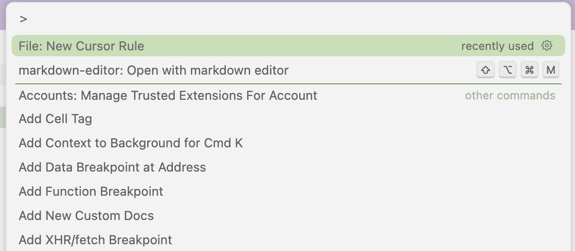 Cursor Rule Creation Cursor Rule Creation