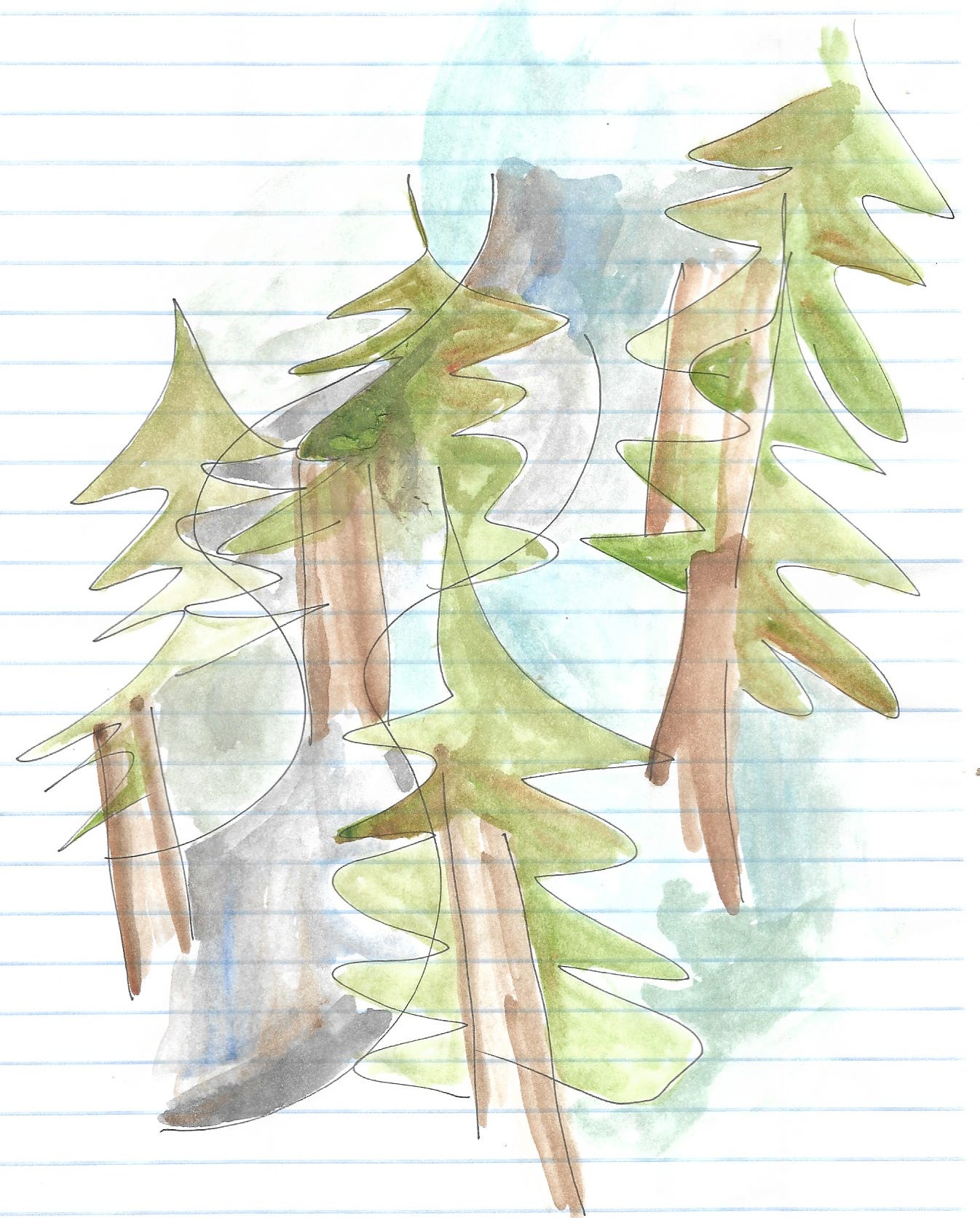 watercolor trees watercolor trees