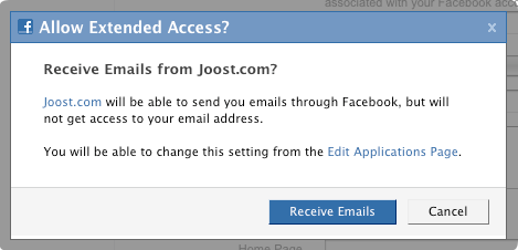 Facebook Connect - Email Permission