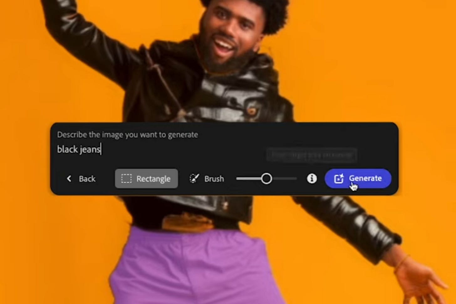 A screenshot taken of Adobe’s new Project Stardust tool.