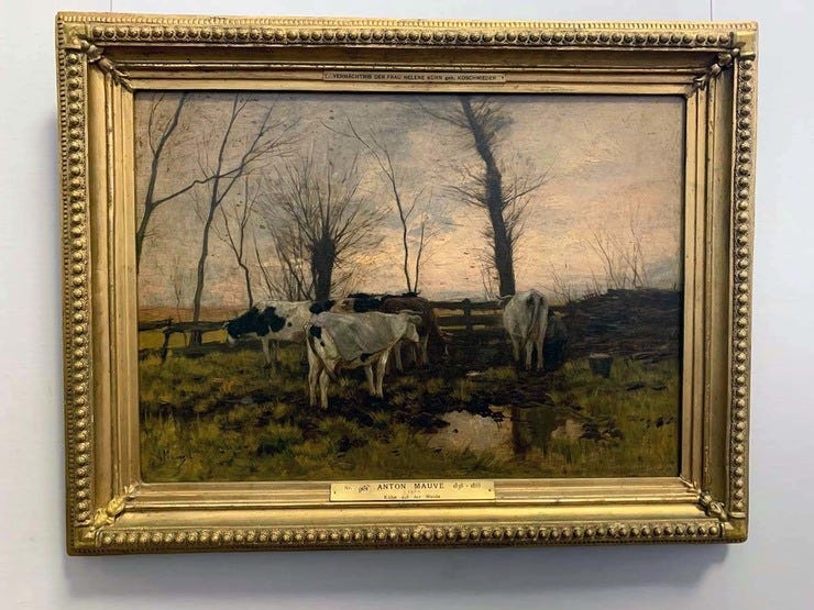 'Kühe auf der Weide' - olieverf op doek: Anton Mauve (herkomst: coll. Alte Nationalgalerie, Berlijn) 'Kühe auf der Weide' - olieverf op doek: Anton Mauve (herkomst: coll. Alte Nationalgalerie, Berlijn)