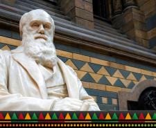 A statue of Charles Robert Darwin at the Natural History Museum in London.