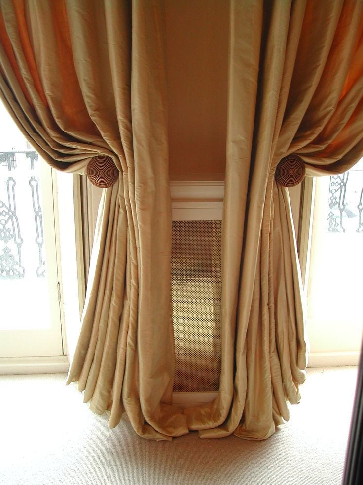 This may contain: an open window with curtains hanging from it's sides This may contain: an open window with curtains hanging from it's sides