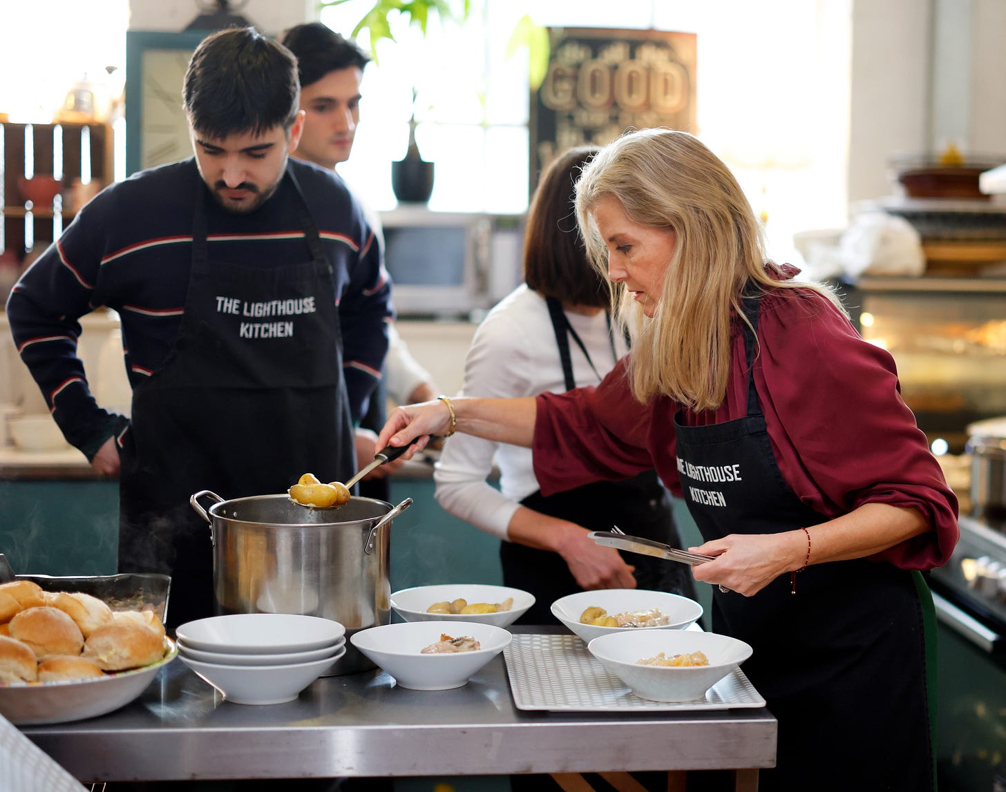 Duchess Sophie serving food