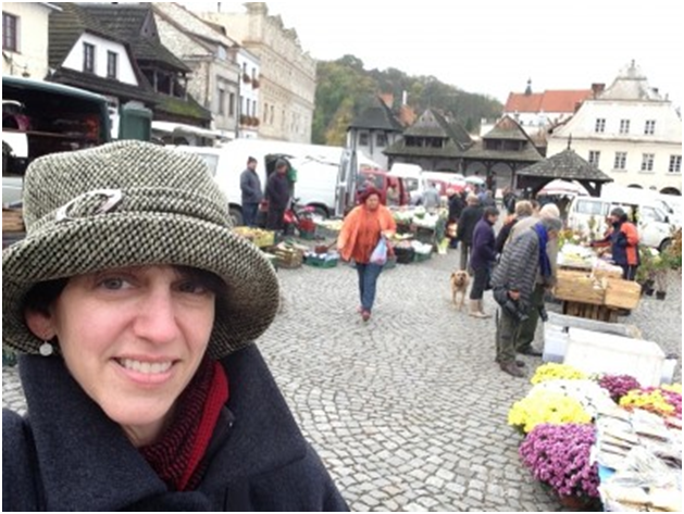 Elizabeth Rynecki at a Polish farmer's market